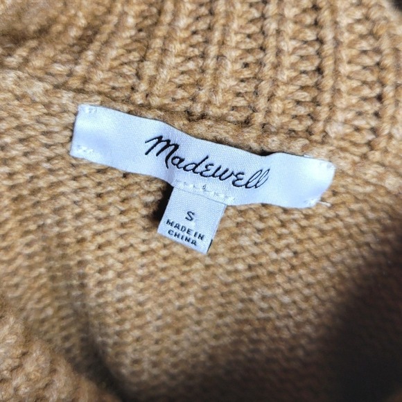 Madewell Merino Wool Blend Turtleneck Sweater Sadler Style Size Small Camel - Picture 5 of 12